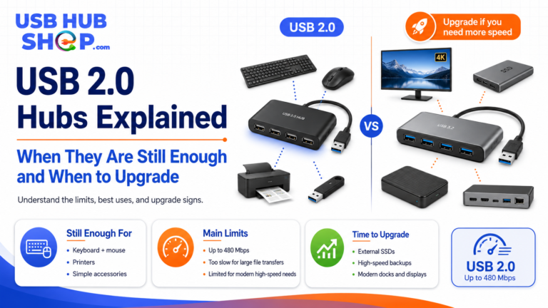 USB 2.0 hubs explained guide showing when USB 2.0 hubs are still enough and when to upgrade